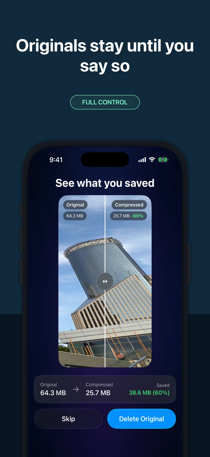Explicit controls for keeping or deleting the original video